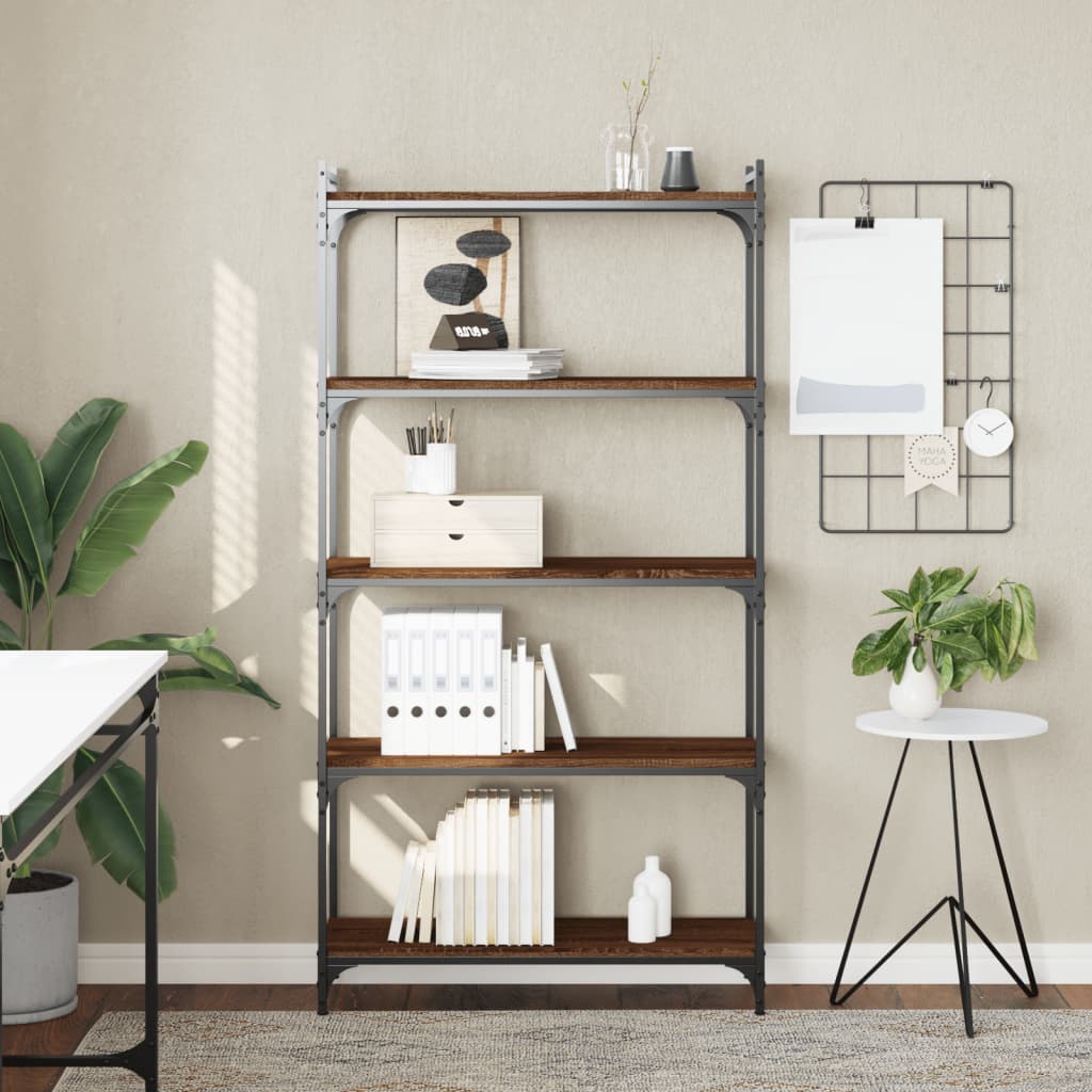 vidaXL Libreria 5 Ripiani Rovere Marrone 80x30x154cm Legno Multistrato VIDAXL
