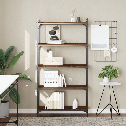 vidaXL Libreria 5 Ripiani Rovere Marrone 80x30x154cm Legno Multistrato VIDAXL