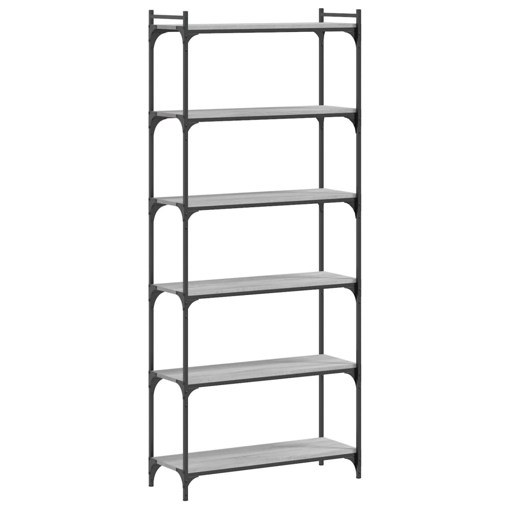 vidaXL Libreria 6 Ripiani Grigio Sonoma 80x30x188cm Legno Multistrato