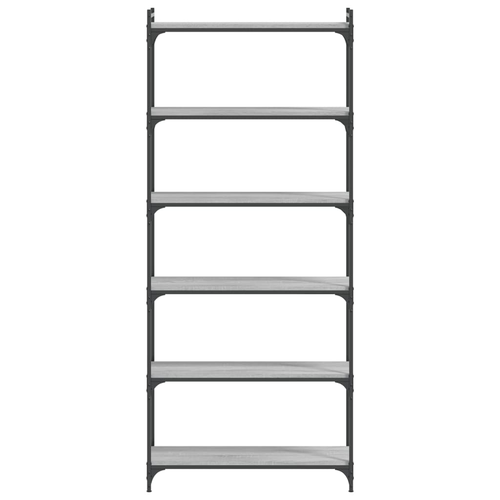 vidaXL Libreria 6 Ripiani Grigio Sonoma 80x30x188cm Legno Multistrato