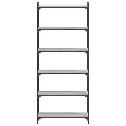 vidaXL Libreria 6 Ripiani Grigio Sonoma 80x30x188cm Legno Multistrato