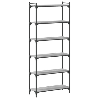 vidaXL Libreria 6 Ripiani Grigio Sonoma 80x30x188cm Legno Multistrato