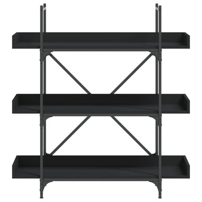 vidaXL Libreria a 3 Ripiani Nera 100x33x108,5 cm in Legno Multistrato