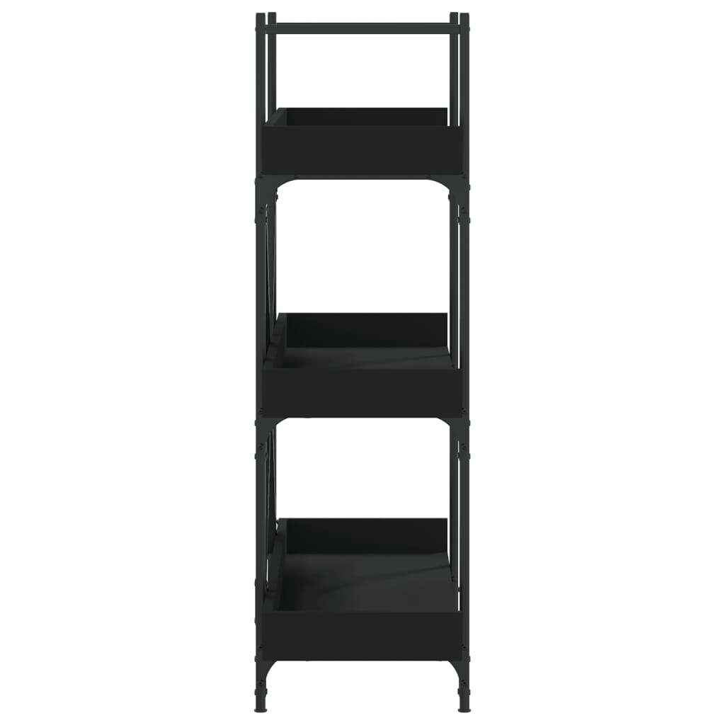 vidaXL Libreria a 3 Ripiani Nera 100x33x108,5 cm in Legno Multistrato