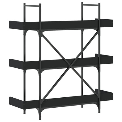 vidaXL Libreria a 3 Ripiani Nera 100x33x108,5 cm in Legno Multistrato