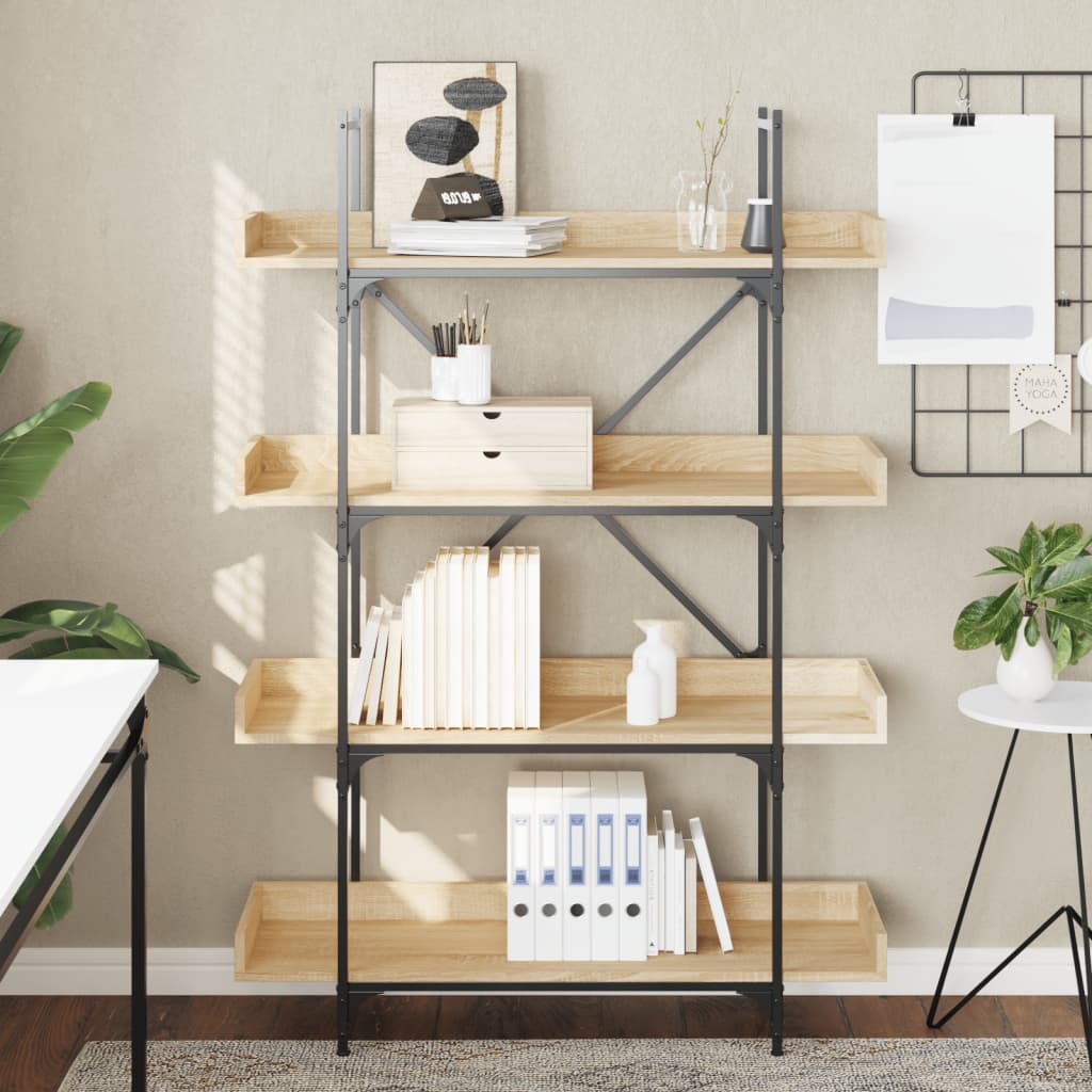 vidaXL Libreria 4 Ripiani Rovere Sonoma 100x33x145,5 Legno Multistrato