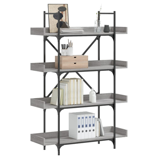 vidaXL Libreria 4 Ripiani Grigio Sonoma 100x33x145,5 Legno Multistrato VIDAXL