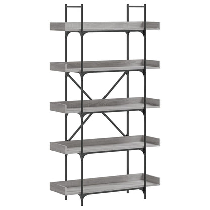 vidaXL Libreria 5 Ripiani Grigio Sonoma 100x33x180,5 Legno Multistrato