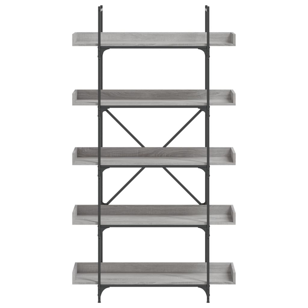 vidaXL Libreria 5 Ripiani Grigio Sonoma 100x33x180,5 Legno Multistrato
