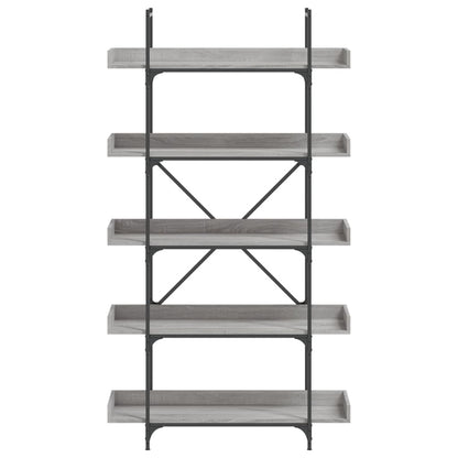 vidaXL Libreria 5 Ripiani Grigio Sonoma 100x33x180,5 Legno Multistrato