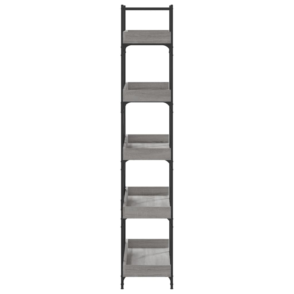 vidaXL Libreria 5 Ripiani Grigio Sonoma 100x33x180,5 Legno Multistrato
