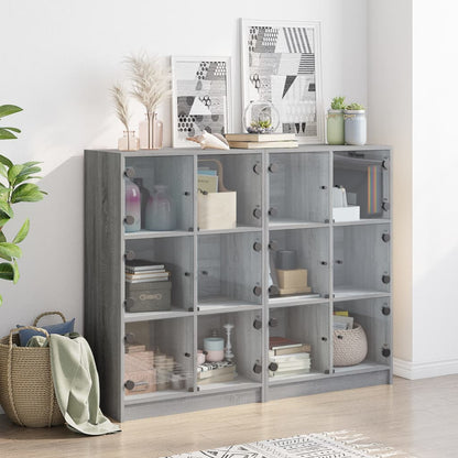 vidaXL Libreria Ante Grigio Sonoma 136x37x109 cm in Legno Multistrato VIDAXL