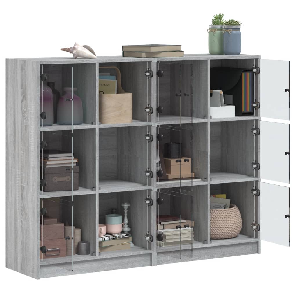 vidaXL Libreria Ante Grigio Sonoma 136x37x109 cm in Legno Multistrato VIDAXL