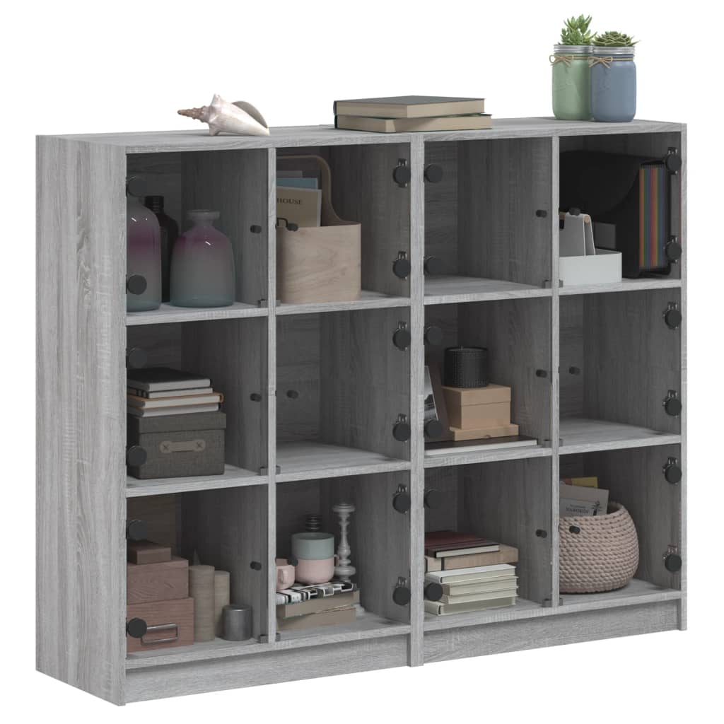 vidaXL Libreria Ante Grigio Sonoma 136x37x109 cm in Legno Multistrato VIDAXL