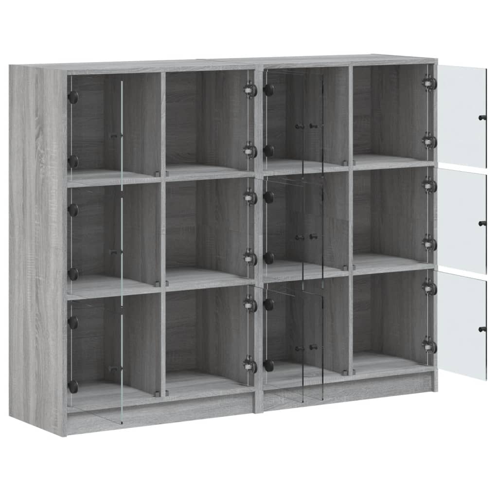 vidaXL Libreria Ante Grigio Sonoma 136x37x109 cm in Legno Multistrato VIDAXL