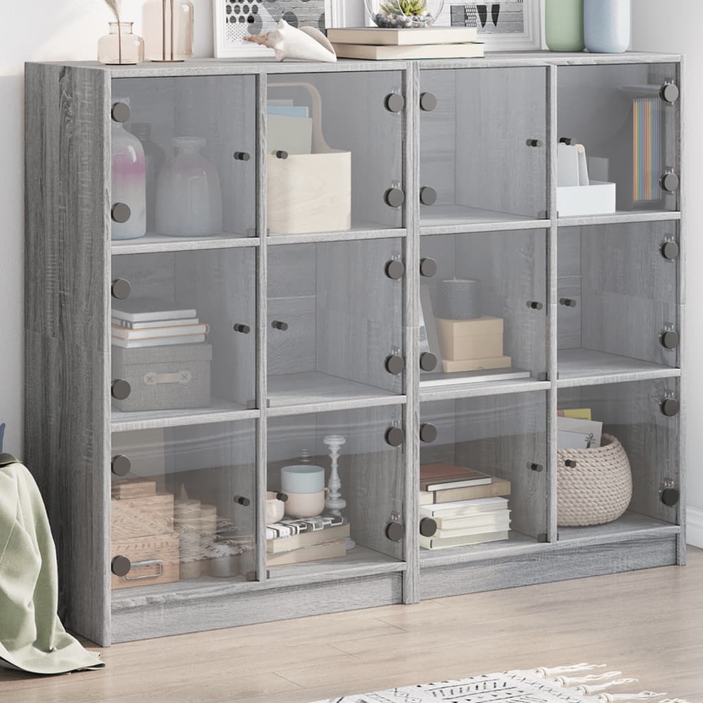 vidaXL Libreria Ante Grigio Sonoma 136x37x109 cm in Legno Multistrato VIDAXL