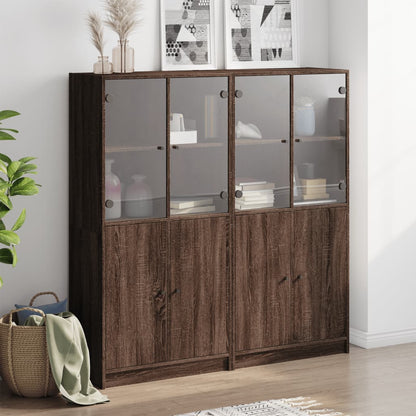 vidaXL Libreria Ante Rovere Marrone 136x37x142 cm in Legno Multistrato
