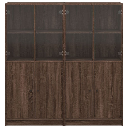 vidaXL Libreria Ante Rovere Marrone 136x37x142 cm in Legno Multistrato