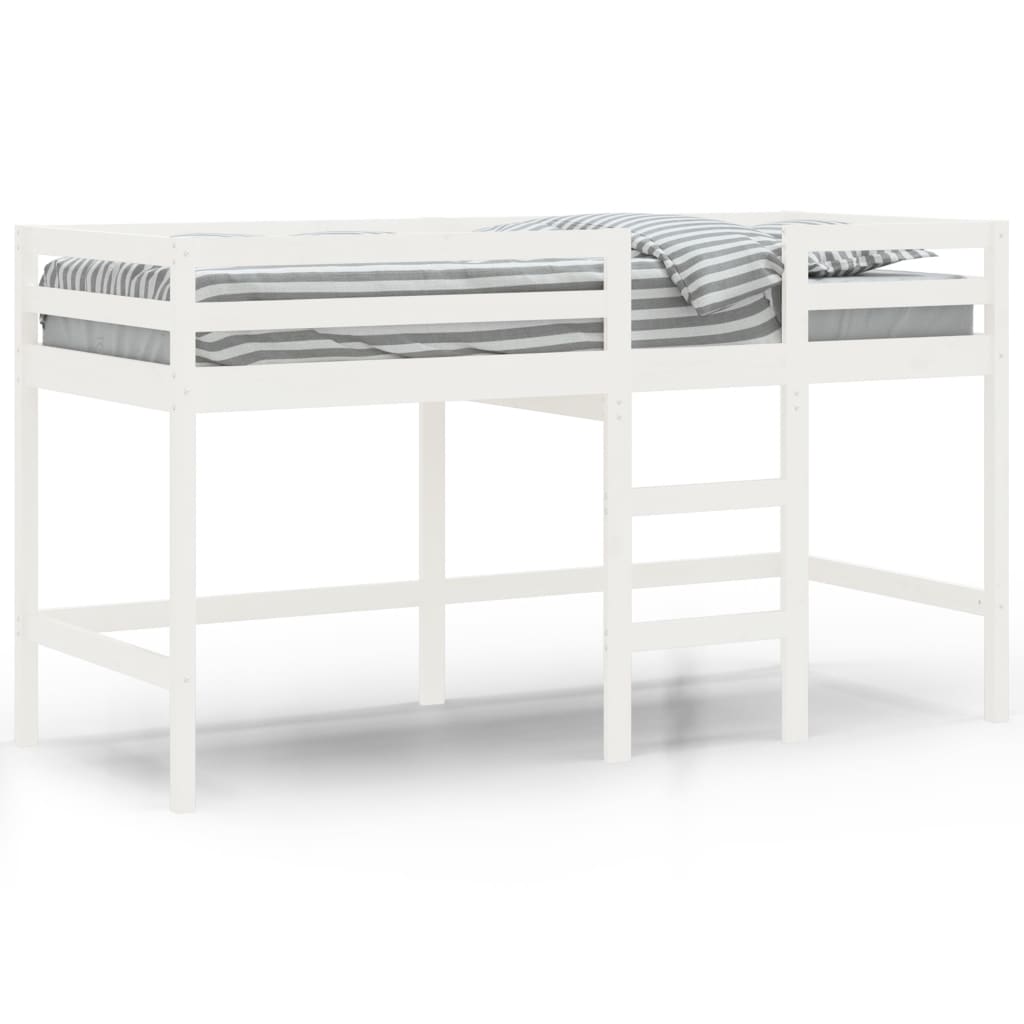 vidaXL Letto Soppalco con Scala Bambini Bianco 80x200cm Massello Pino VIDAXL
