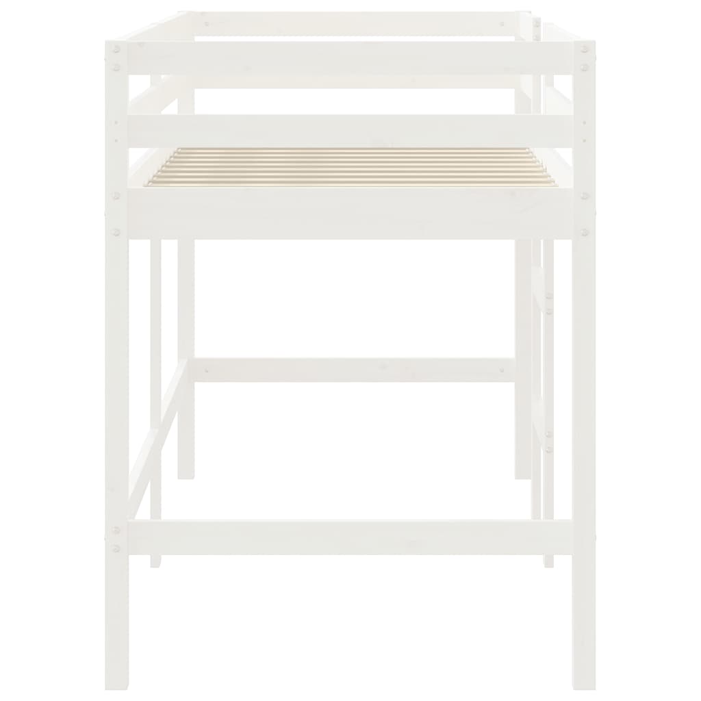 vidaXL Letto Soppalco con Scala Bambini Bianco 80x200cm Massello Pino VIDAXL