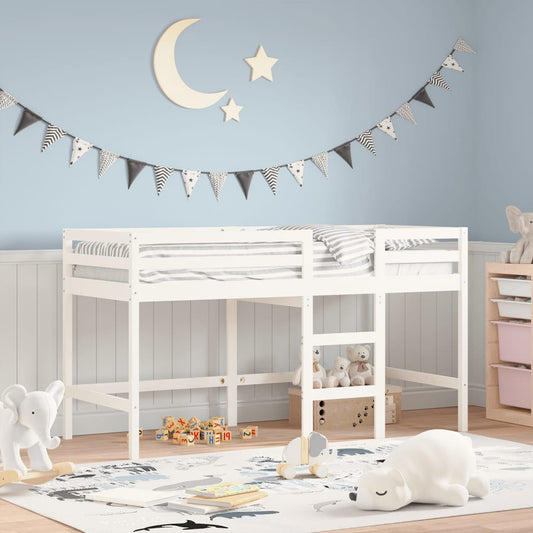 vidaXL Letto Soppalco con Scala Bambini Bianco 80x200cm Massello Pino VIDAXL