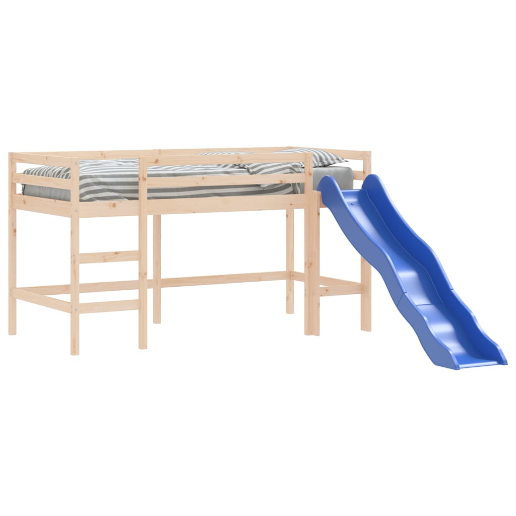 vidaXL Letto Soppalco con Scivolo Bambini 80x200cm Legno Massello Pino