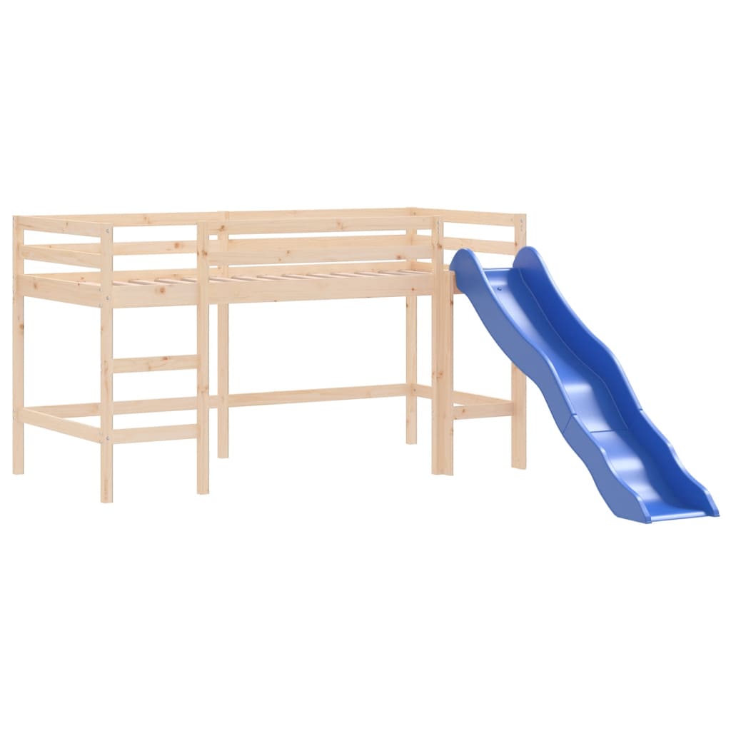 vidaXL Letto Soppalco con Scivolo Bambini 80x200cm Legno Massello Pino