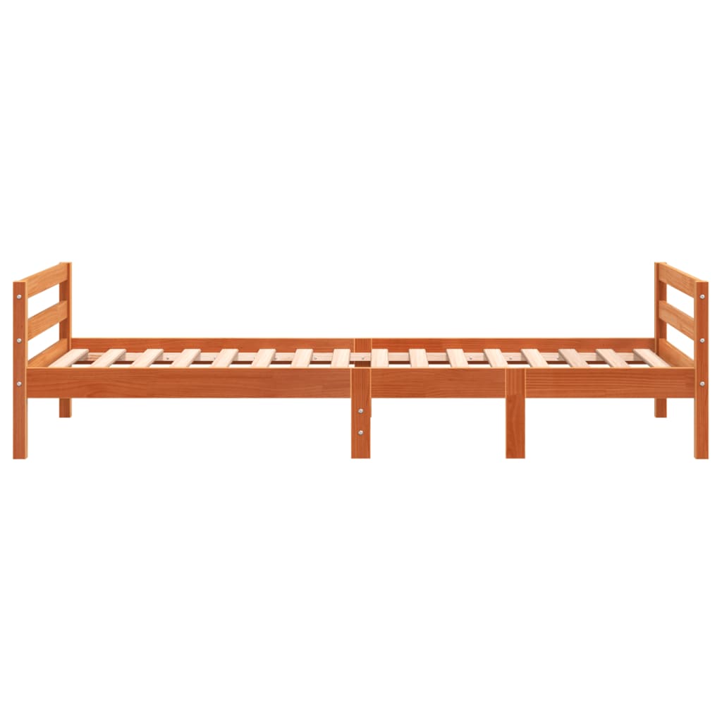 vidaXL Letto senza Materasso Marrone Cera 90x200 cm Legno di Pino