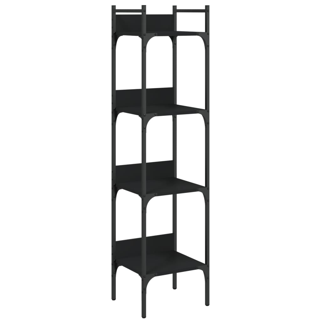 vidaXL Libreria a 4 Ripiani Nera 35x30x138,5 cm in Legno Multistrato VIDAXL