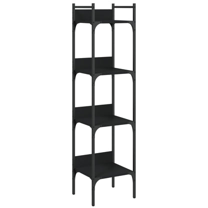 vidaXL Libreria a 4 Ripiani Nera 35x30x138,5 cm in Legno Multistrato VIDAXL
