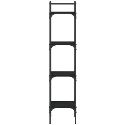 vidaXL Libreria a 4 Ripiani Nera 35x30x138,5 cm in Legno Multistrato VIDAXL