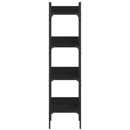 vidaXL Libreria a 4 Ripiani Nera 35x30x138,5 cm in Legno Multistrato VIDAXL