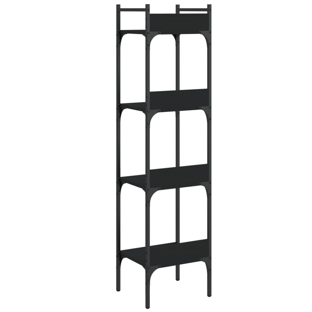 vidaXL Libreria a 4 Ripiani Nera 35x30x138,5 cm in Legno Multistrato VIDAXL