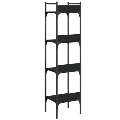 vidaXL Libreria a 4 Ripiani Nera 35x30x138,5 cm in Legno Multistrato VIDAXL