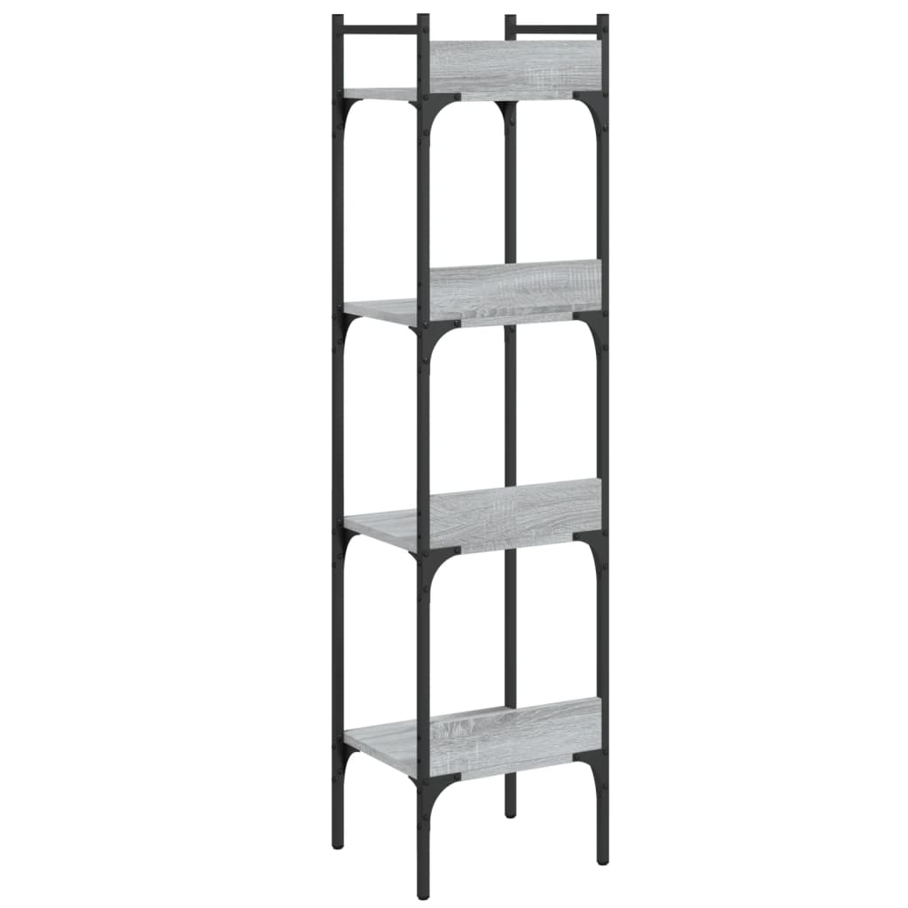 vidaXL Libreria 4Ripiani Grigio Sonoma 35x30x138,5cm Legno Multistrato
