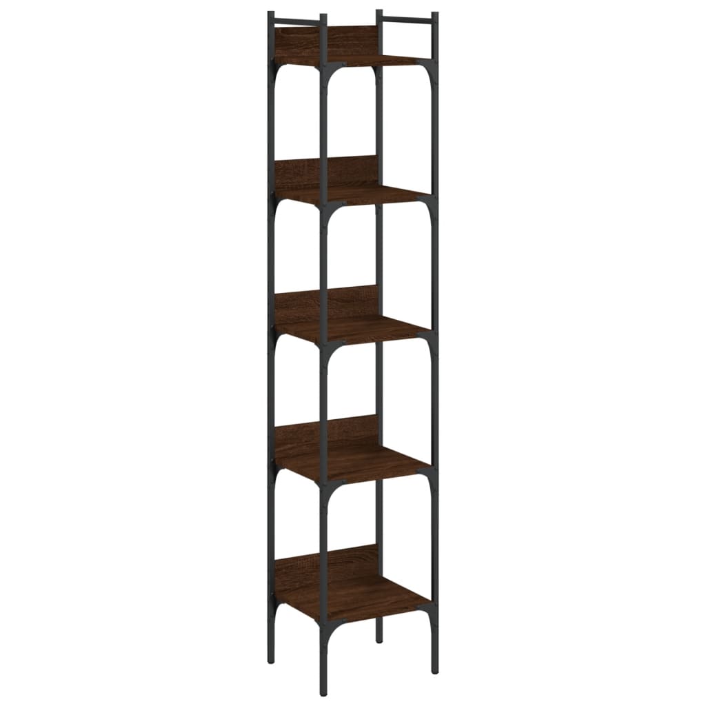 vidaXL Libreria 5 Ripiani Rovere Marrone 35x30x174cm Legno Multistrato VIDAXL