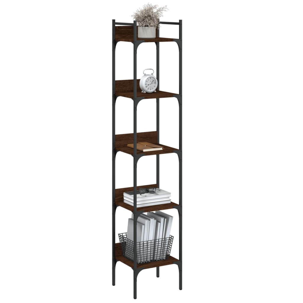 vidaXL Libreria 5 Ripiani Rovere Marrone 35x30x174cm Legno Multistrato VIDAXL