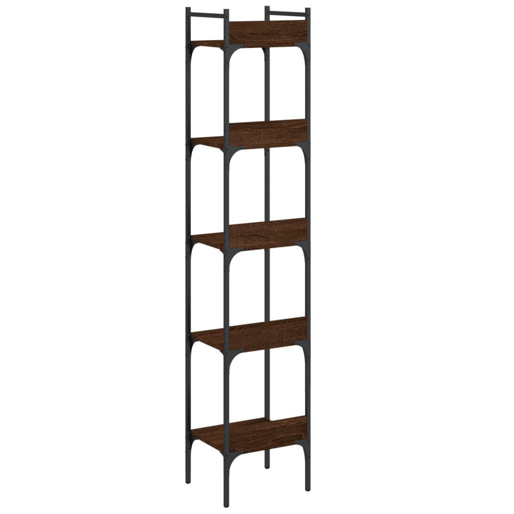 vidaXL Libreria 5 Ripiani Rovere Marrone 35x30x174cm Legno Multistrato VIDAXL