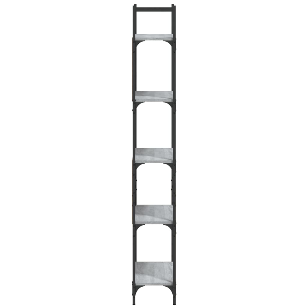 vidaXL Libreria 5Ripiani Grigio Sonoma 60,5x24x166,5 Legno Multistrato