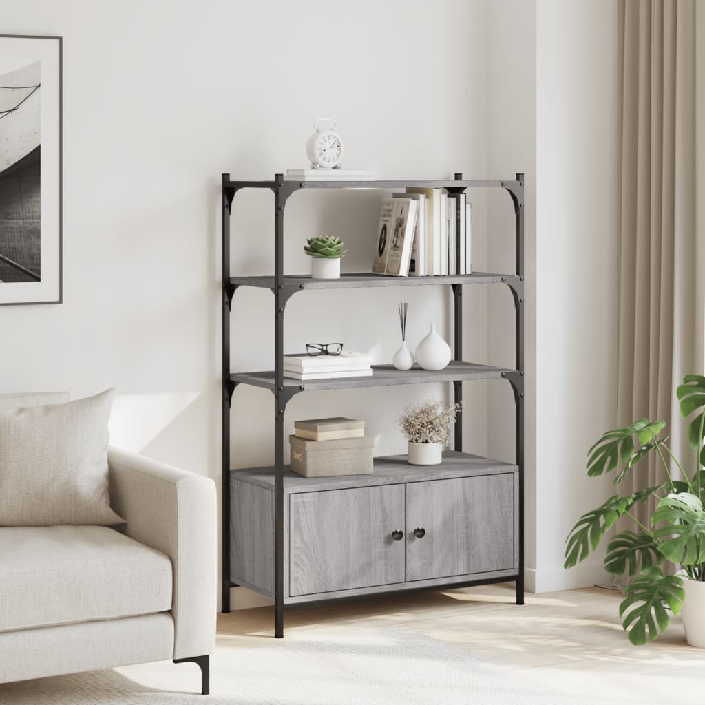 vidaXL Libreria 3Ripiani Grigio Sonoma 70x30x109,5cm Legno Multistrato