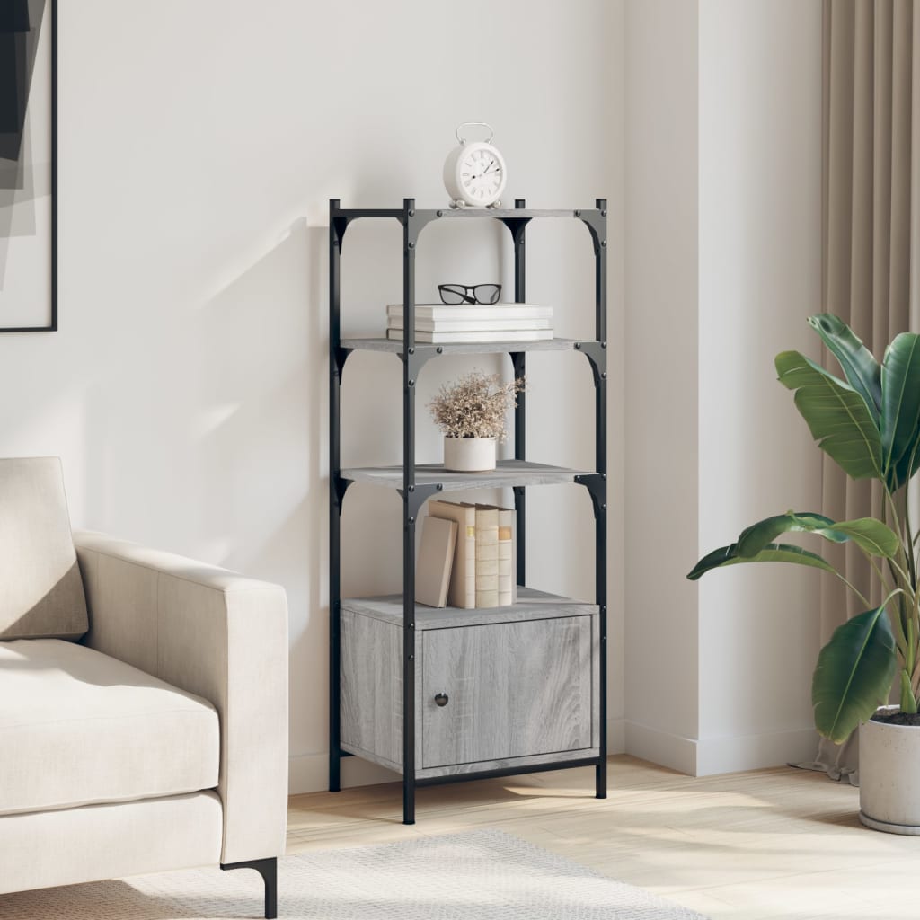 vidaXL Libreria 3Ripiani Grigio Sonoma 41x30x109,5cm Legno Multistrato