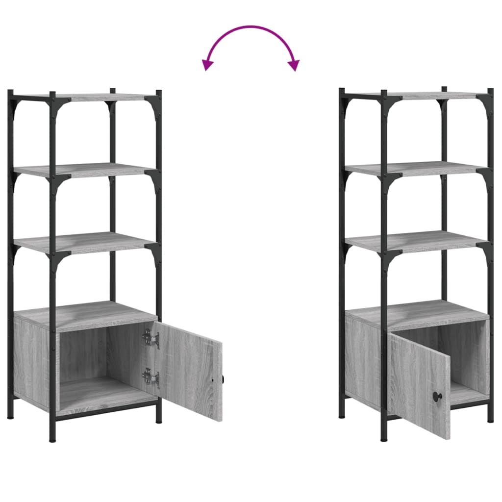 vidaXL Libreria 3Ripiani Grigio Sonoma 41x30x109,5cm Legno Multistrato