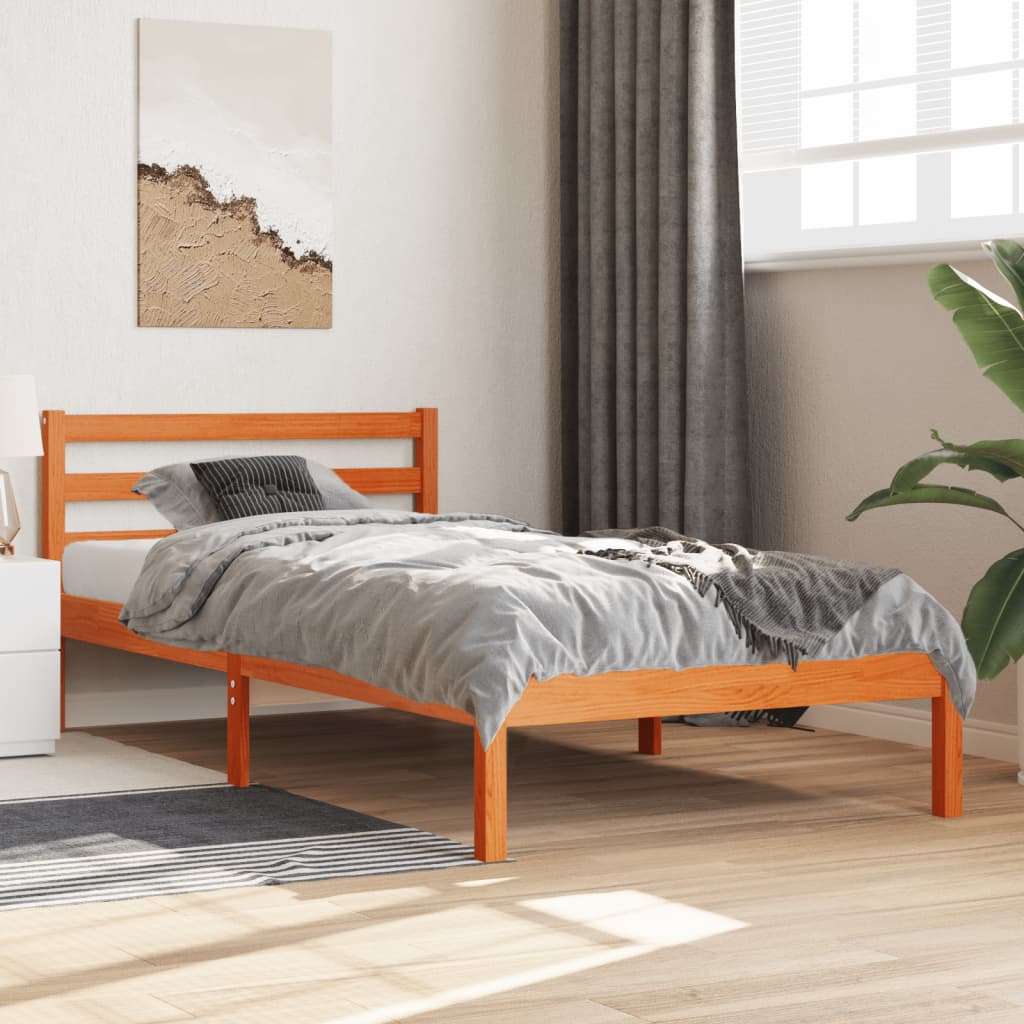 vidaXL Letto senza Materasso Marrone Cera 90x190 cm in Legno di Pino VIDAXL