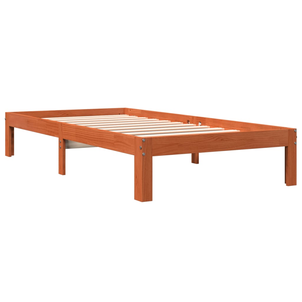 vidaXL Letto senza Materasso Marrone Cera 90x200 cm Legno di Pino