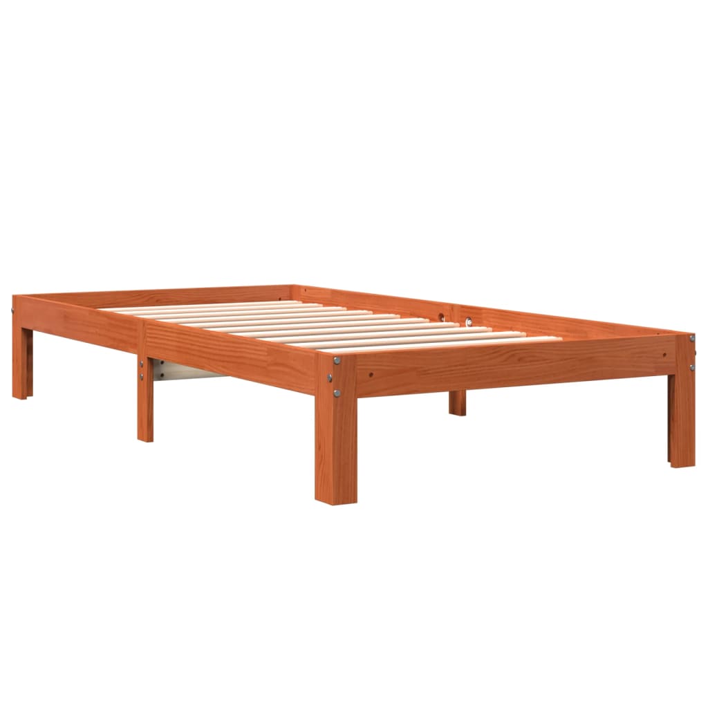 vidaXL Letto senza Materasso Marrone Cera 90x200 cm Legno di Pino