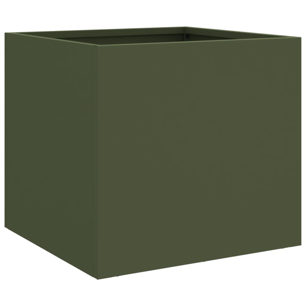 vidaXL Fioriera da Giardino Verde Oliva 32x30x29 cm in Acciaio
