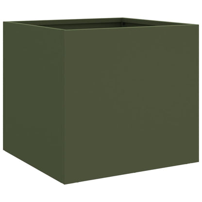 vidaXL Fioriera da Giardino Verde Oliva 32x30x29 cm in Acciaio