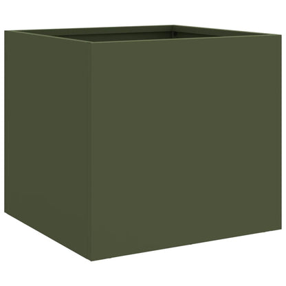 vidaXL Fioriera da Giardino Verde Oliva 32x30x29 cm in Acciaio