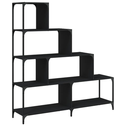 vidaXL Libreria a 4 Gradini Nera 139x33,5x149 cm in Legno Multistrato VIDAXL