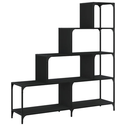 vidaXL Libreria a 4 Gradini Nera 139x33,5x149 cm in Legno Multistrato VIDAXL